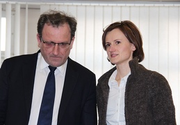 Prancūzų kalbos atašė Luc Aubry ir vertėja Snieguolė Kavoliūnienė