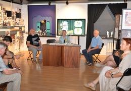 Parodos pristatyme : režisierius Gytis Padegimas, teatrologė Elvyra Markevičiūtė, Nacionalinio Kauno dramos teatro aktoriai Liubomiras Laucevičius ir Lili Stepankaitė